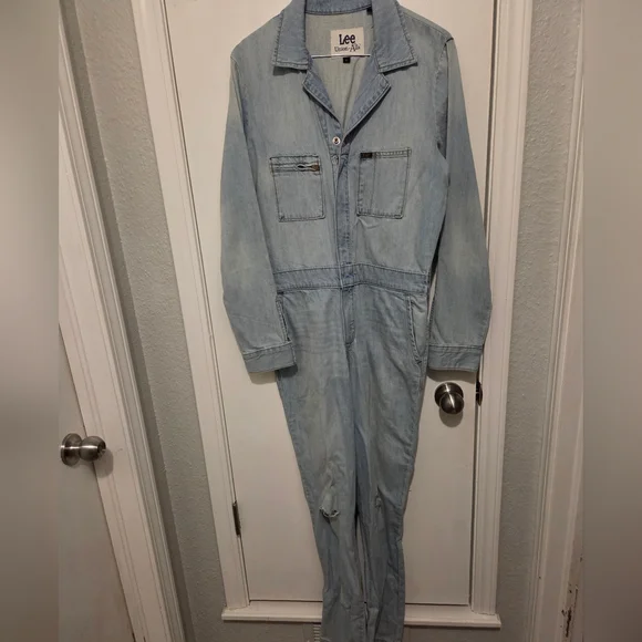 Lee Women's Sky Blue Denim Overalls - Picture 2 of 10